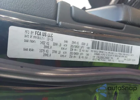 2020 Jeep Grand Cherokee Limited X 4X2 z USA, uszkodzony, nr VIN 1C4RJEBG0LC245363